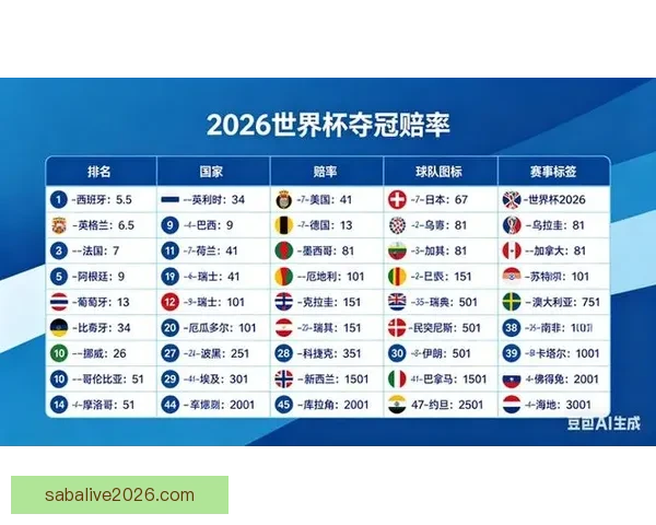 2026世界杯冠军归属热门球队赛前全解析与夺冠趋势预测